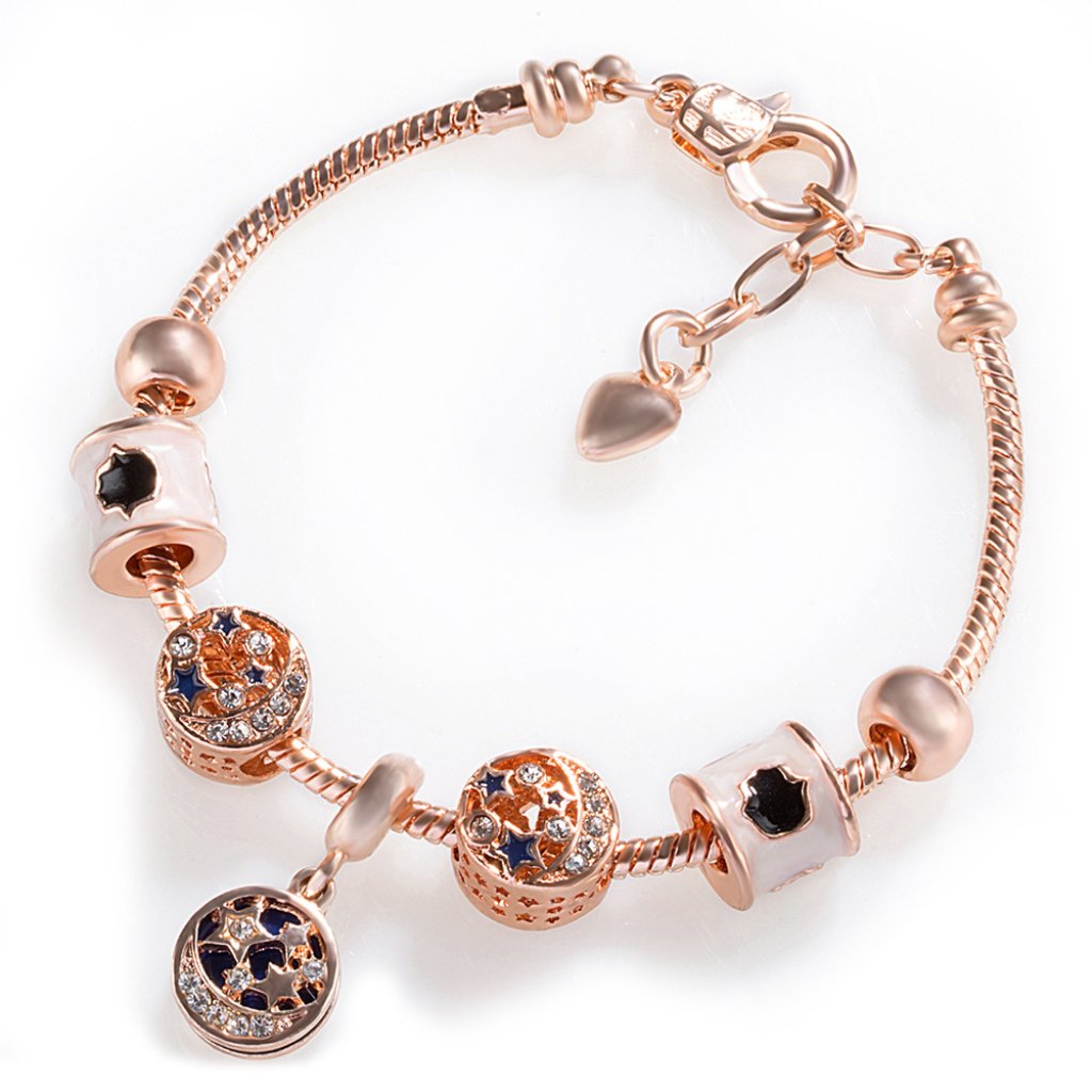 335 Rose Gold Charm Bracelets Bangles 15$